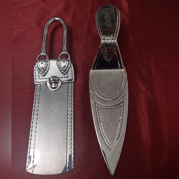 Neiman Marcus Silver Plate Cake And Pie Server Stiletto Shoe And Handbag - Picture 1 of 3